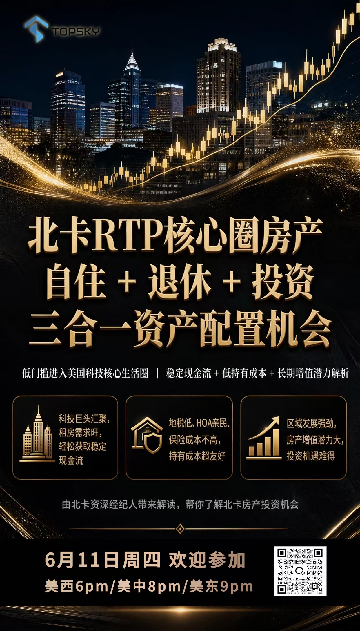 北卡 RTP 核心圈房产，自住、退休、投资一步到位！